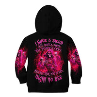 Flame Skull Kid Hoodie I Have 3 Sides Quite Sweet Funny Crazy And The Side You Never See - Wonder Print Shop
