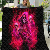 Flame Skull Quilt I Have 3 Sides Quite Sweet Funny Crazy And The Side You Never See - Wonder Print Shop
