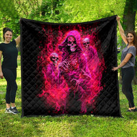 Flame Skull Quilt I Have 3 Sides Quite Sweet Funny Crazy And The Side You Never See - Wonder Print Shop