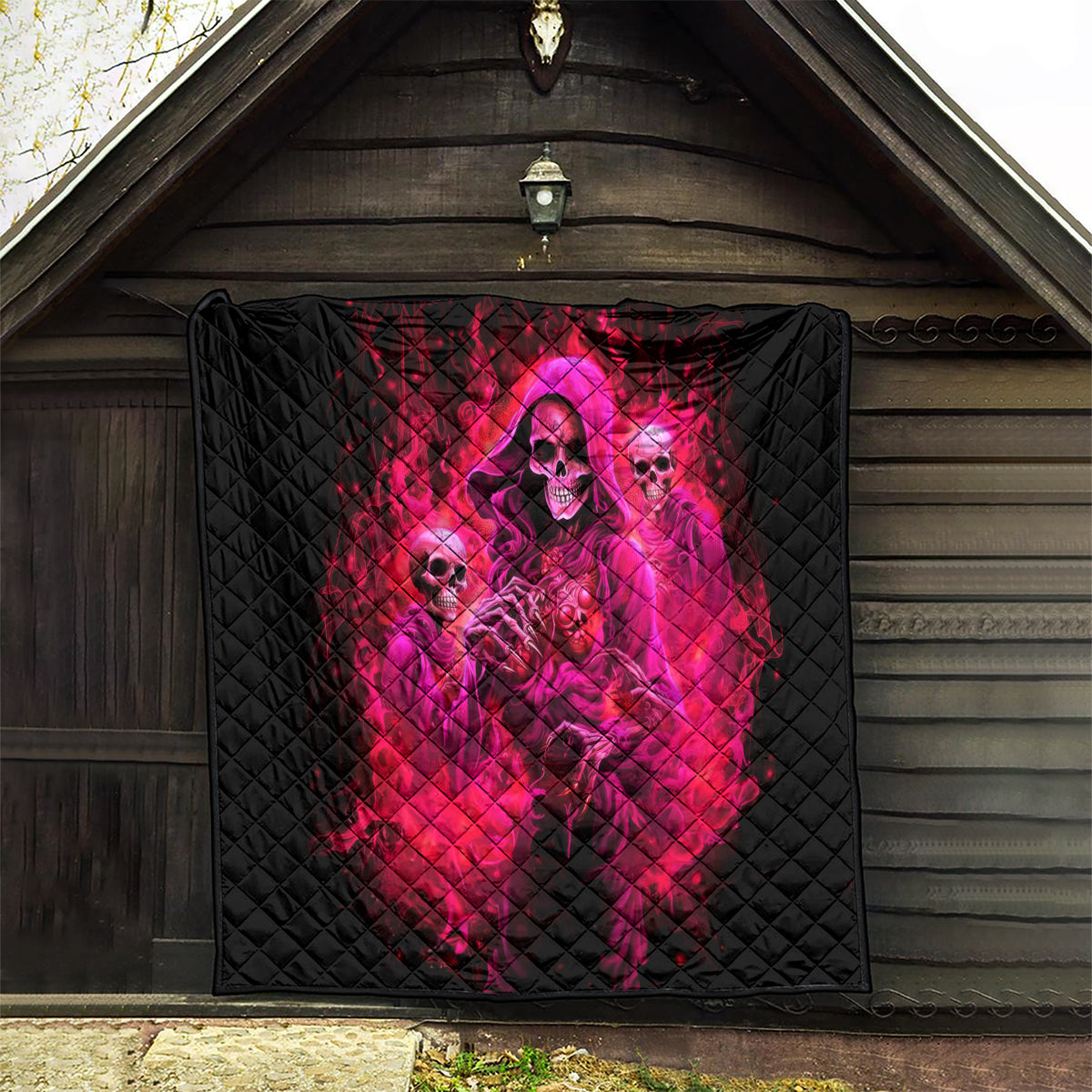 Flame Skull Quilt I Have 3 Sides Quite Sweet Funny Crazy And The Side You Never See - Wonder Print Shop