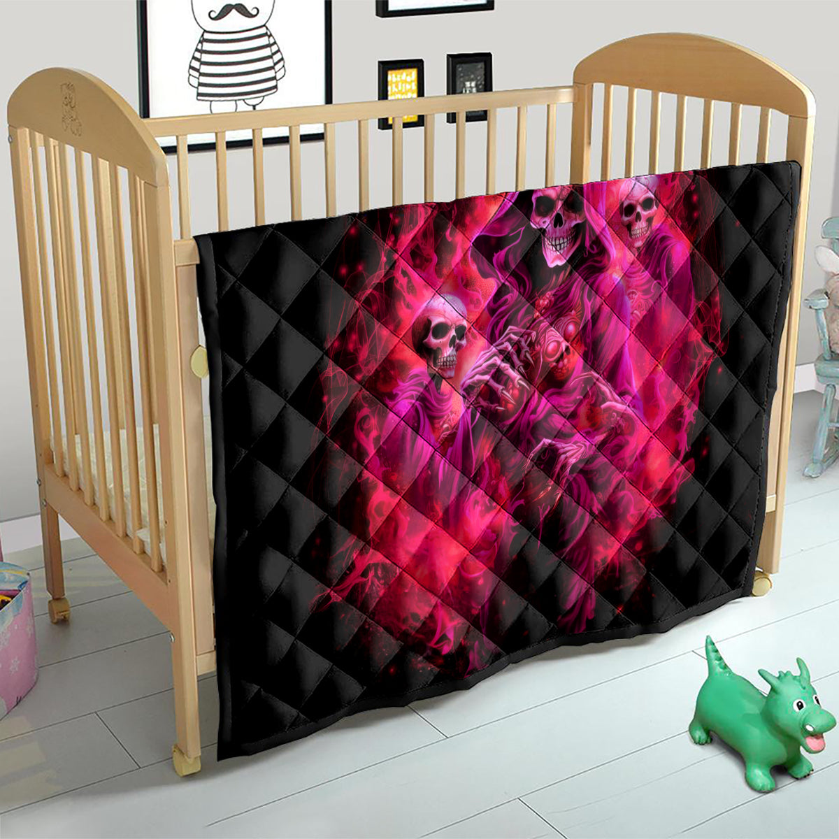 Flame Skull Quilt I Have 3 Sides Quite Sweet Funny Crazy And The Side You Never See - Wonder Print Shop