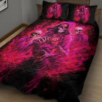 Flame Skull Quilt Bed Set I Have 3 Sides Quite Sweet Funny Crazy And The Side You Never See - Wonder Print Shop