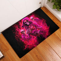 Flame Skull Rubber Doormat I Have 3 Sides Quite Sweet Funny Crazy And The Side You Never See - Wonder Print Shop