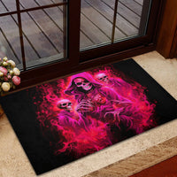 Flame Skull Rubber Doormat I Have 3 Sides Quite Sweet Funny Crazy And The Side You Never See - Wonder Print Shop