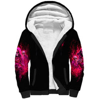Flame Skull Sherpa Hoodie I Have 3 Sides Quite Sweet Funny Crazy And The Side You Never See - Wonder Print Shop