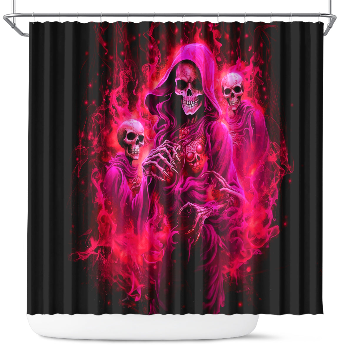 Flame Skull Shower Curtain I Have 3 Sides Quite Sweet Funny Crazy And The Side You Never See