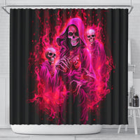 Flame Skull Shower Curtain I Have 3 Sides Quite Sweet Funny Crazy And The Side You Never See