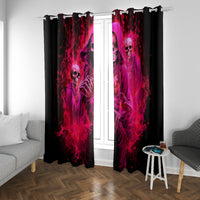 Flame Skull Window Curtain I Have 3 Sides Quite Sweet Funny Crazy And The Side You Never See - Wonder Print Shop