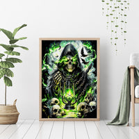 Reaper Skull Canvas Wall Art I Think I Was Designed To Be Alone - Wonder Print Shop