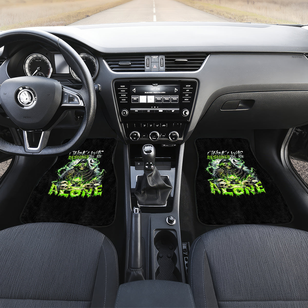 Reaper Skull Car Mats I Think I Was Designed To Be Alone - Wonder Print Shop
