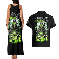Reaper Skull Couples Matching Tank Maxi Dress and Hawaiian Shirt I Think I Was Designed To Be Alone - Wonder Print Shop