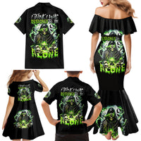 Reaper Skull Family Matching Mermaid Dress and Hawaiian Shirt I Think I Was Designed To Be Alone - Wonder Print Shop