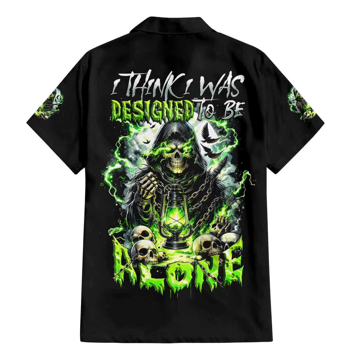 Reaper Skull Family Matching Mermaid Dress and Hawaiian Shirt I Think I Was Designed To Be Alone - Wonder Print Shop