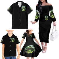 Reaper Skull Family Matching Off Shoulder Long Sleeve Dress and Hawaiian Shirt I Think I Was Designed To Be Alone - Wonder Print Shop