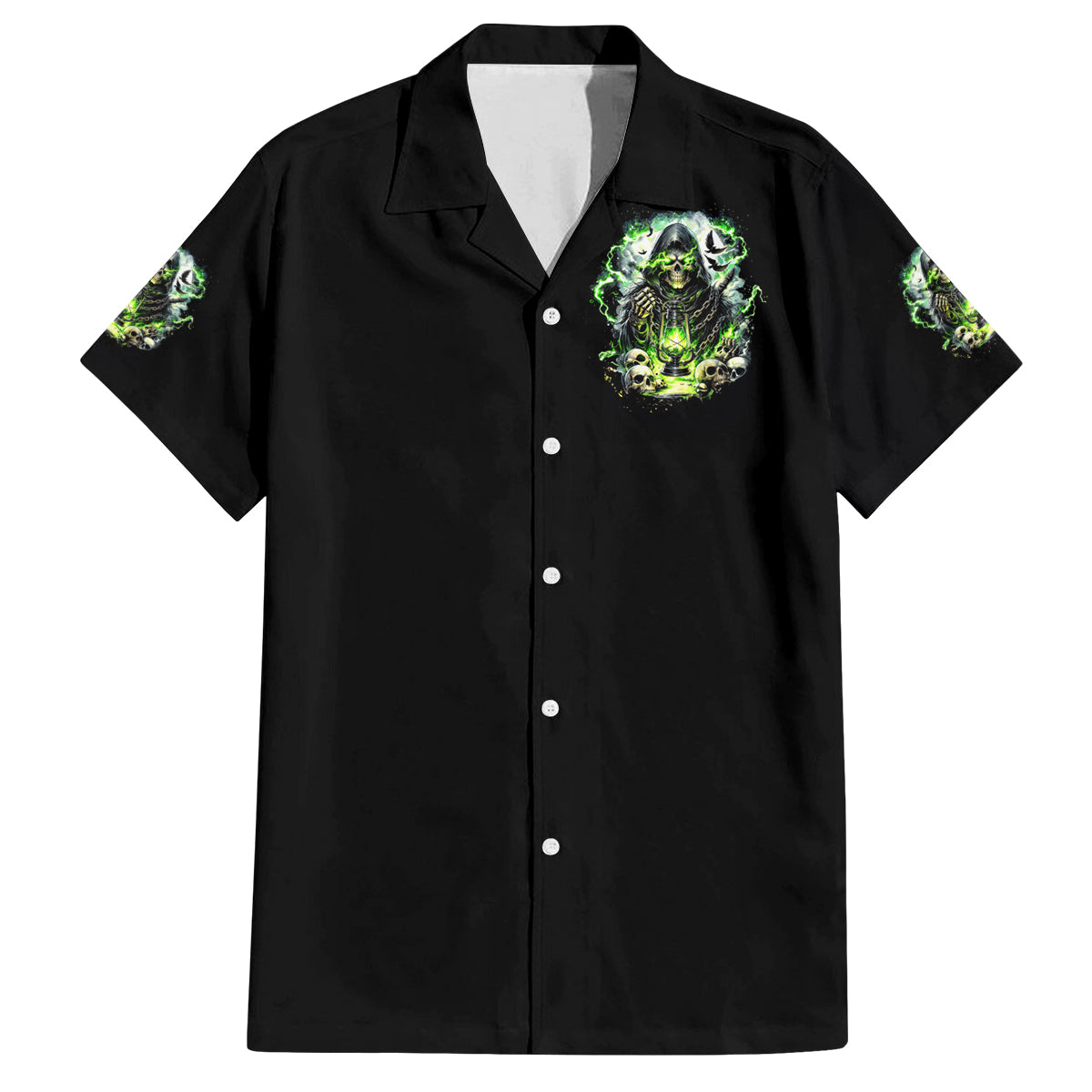 Reaper Skull Family Matching Off Shoulder Long Sleeve Dress and Hawaiian Shirt I Think I Was Designed To Be Alone - Wonder Print Shop