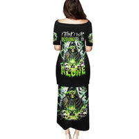 Reaper Skull Family Matching Puletasi and Hawaiian Shirt I Think I Was Designed To Be Alone - Wonder Print Shop