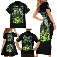 Reaper Skull Family Matching Short Sleeve Bodycon Dress and Hawaiian Shirt I Think I Was Designed To Be Alone - Wonder Print Shop