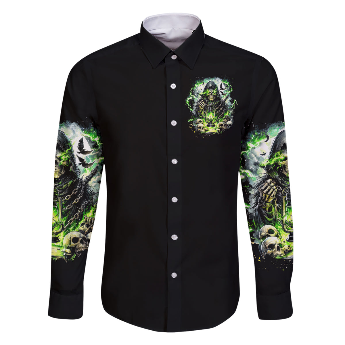 Reaper Skull Family Matching Short Sleeve Bodycon Dress and Hawaiian Shirt I Think I Was Designed To Be Alone - Wonder Print Shop