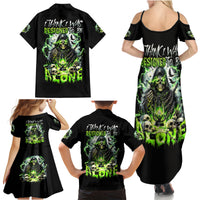 Reaper Skull Family Matching Summer Maxi Dress and Hawaiian Shirt I Think I Was Designed To Be Alone - Wonder Print Shop