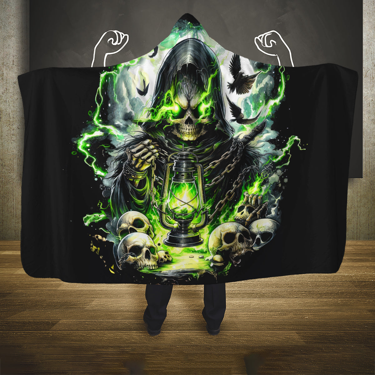 Reaper Skull Hooded Blanket I Think I Was Designed To Be Alone