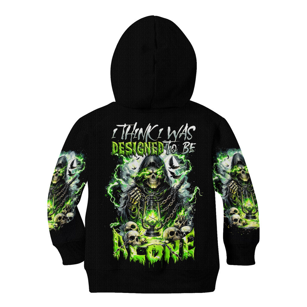 Reaper Skull Kid Hoodie I Think I Was Designed To Be Alone - Wonder Print Shop