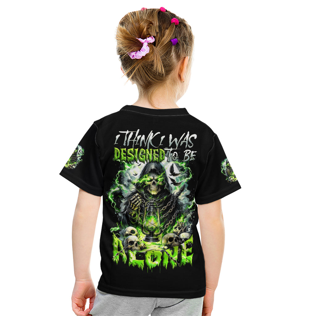 Reaper Skull Kid T Shirt I Think I Was Designed To Be Alone - Wonder Print Shop