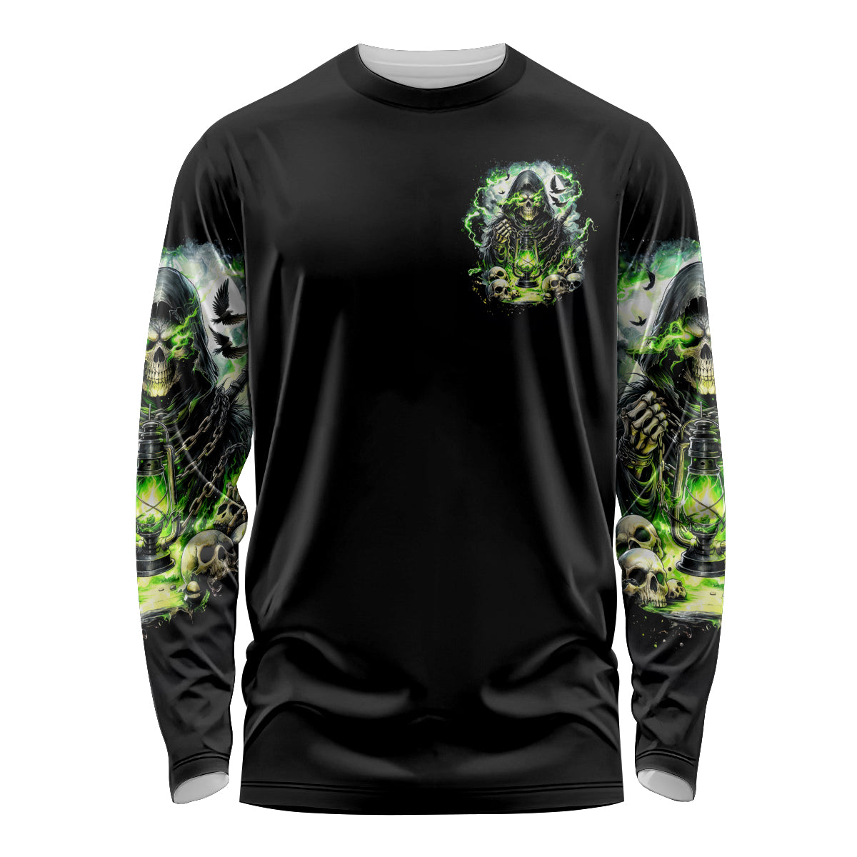 Reaper Skull Long Sleeve Shirt I Think I Was Designed To Be Alone - Wonder Print Shop
