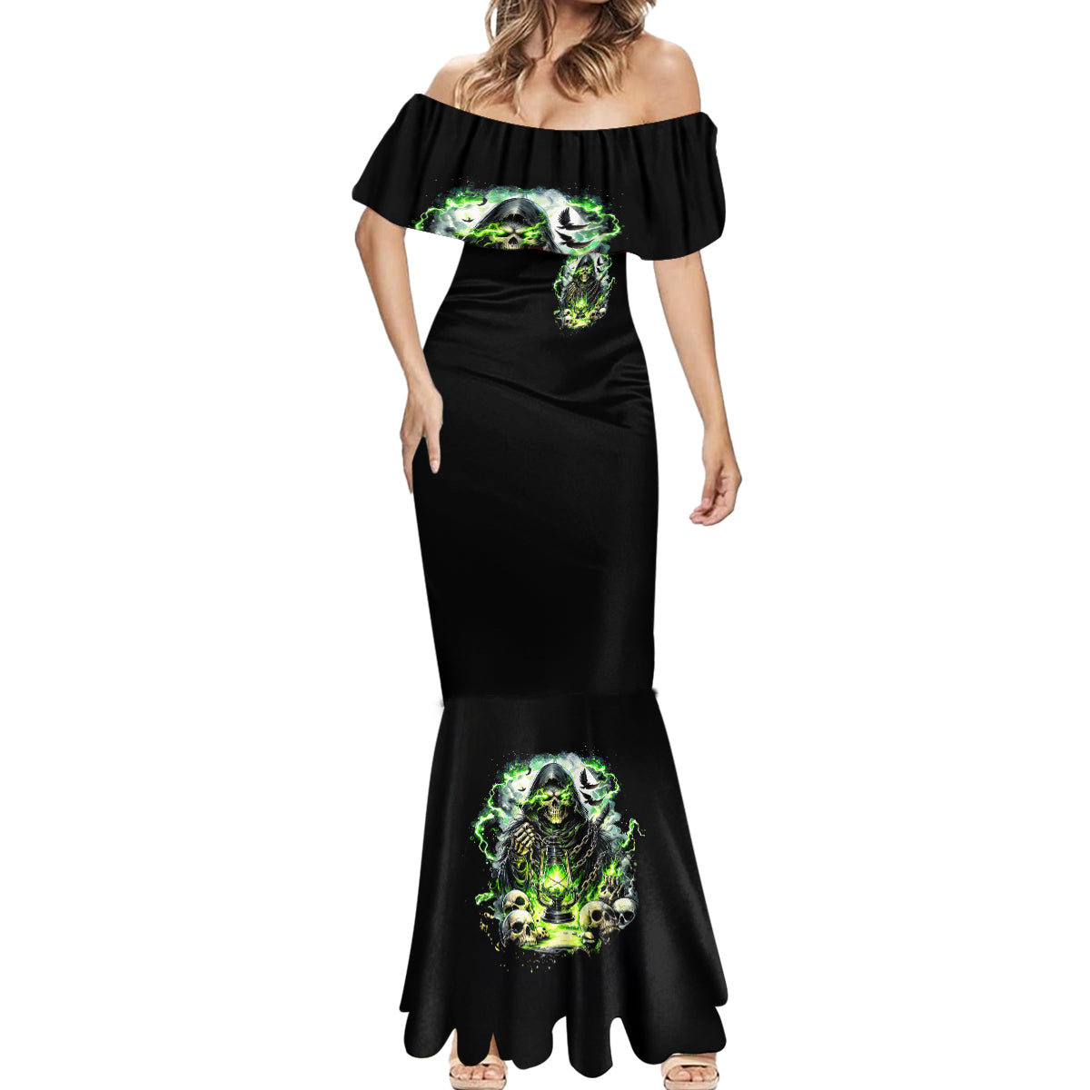 Reaper Skull Mermaid Dress I Think I Was Designed To Be Alone - Wonder Print Shop