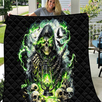 Reaper Skull Quilt I Think I Was Designed To Be Alone - Wonder Print Shop