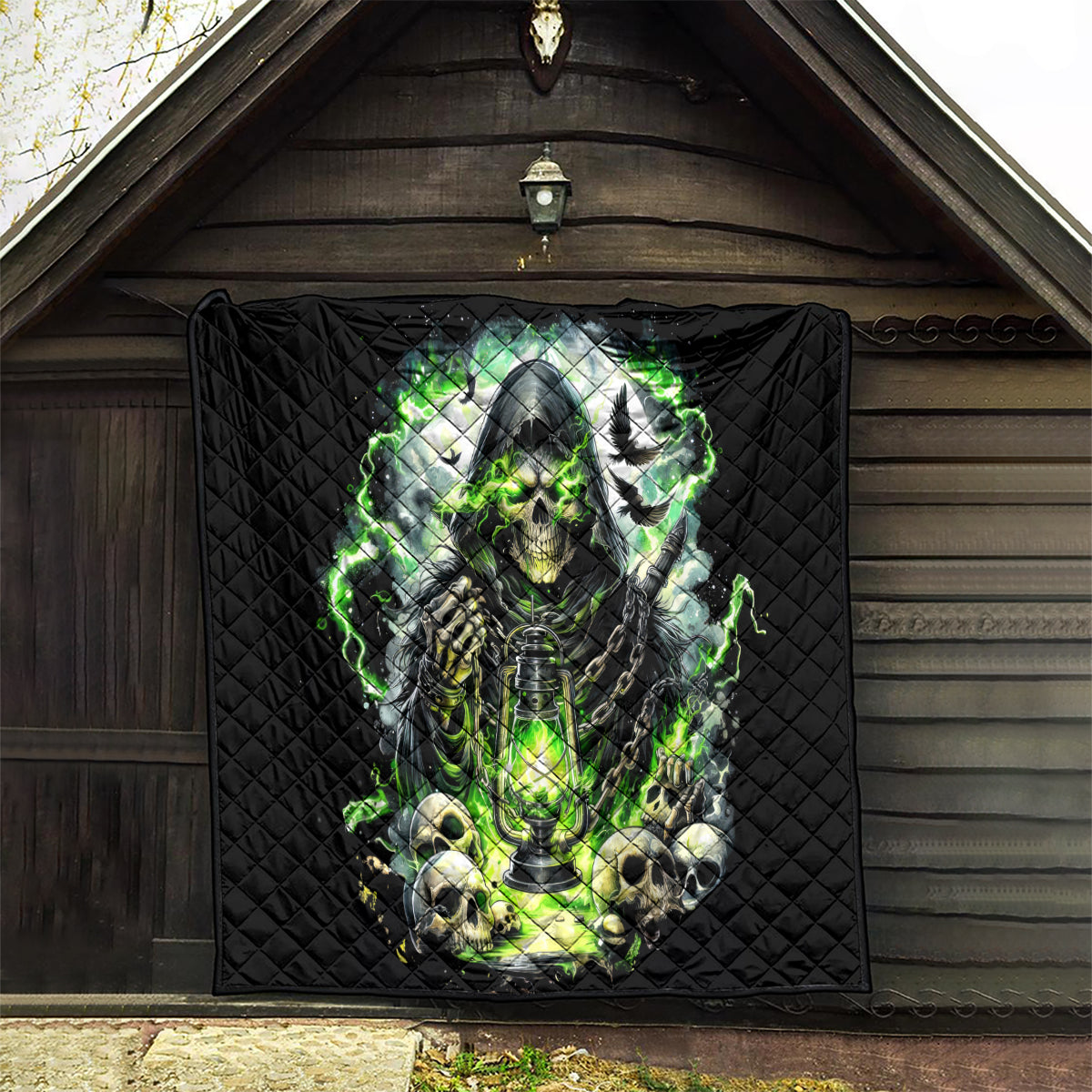 Reaper Skull Quilt I Think I Was Designed To Be Alone - Wonder Print Shop
