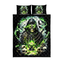 Reaper Skull Quilt Bed Set I Think I Was Designed To Be Alone - Wonder Print Shop