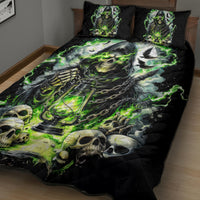 Reaper Skull Quilt Bed Set I Think I Was Designed To Be Alone - Wonder Print Shop