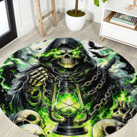 Reaper Skull Round Carpet I Think I Was Designed To Be Alone