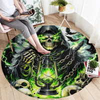 Reaper Skull Round Carpet I Think I Was Designed To Be Alone