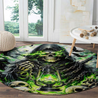 Reaper Skull Round Carpet I Think I Was Designed To Be Alone