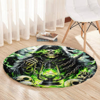 Reaper Skull Round Carpet I Think I Was Designed To Be Alone
