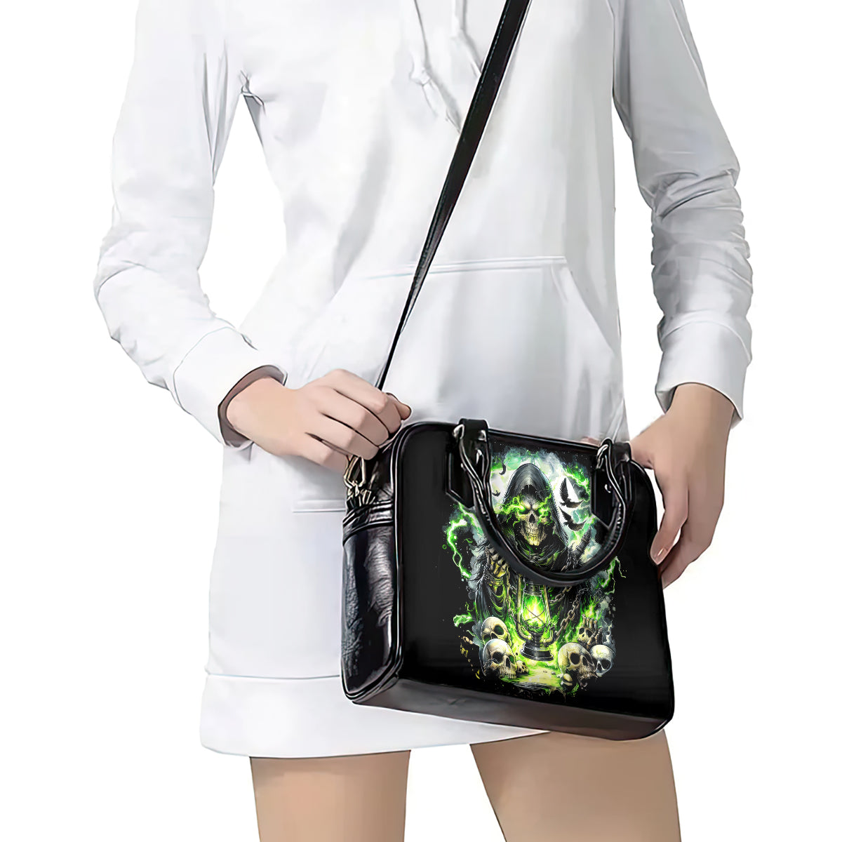 Reaper Skull Shoulder Handbag I Think I Was Designed To Be Alone