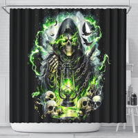 Reaper Skull Shower Curtain I Think I Was Designed To Be Alone