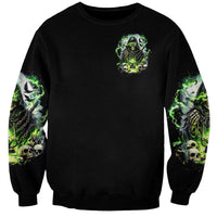 Reaper Skull Sweatshirt I Think I Was Designed To Be Alone - Wonder Print Shop