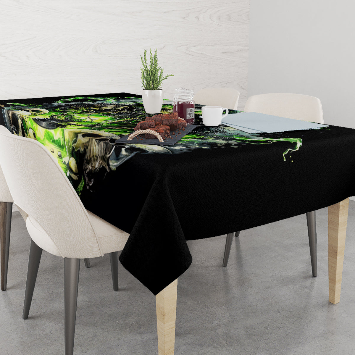 Reaper Skull Tablecloth I Think I Was Designed To Be Alone - Wonder Print Shop