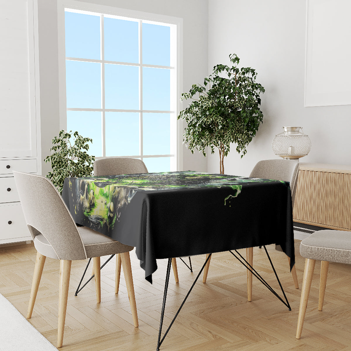 Reaper Skull Tablecloth I Think I Was Designed To Be Alone - Wonder Print Shop