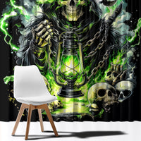 Reaper Skull Window Curtain I Think I Was Designed To Be Alone - Wonder Print Shop