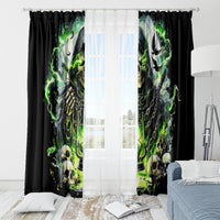Reaper Skull Window Curtain I Think I Was Designed To Be Alone - Wonder Print Shop