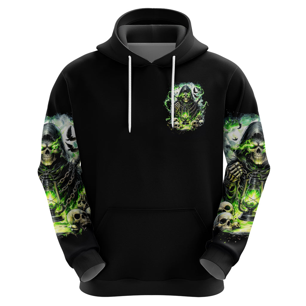 Reaper Skull Zip Hoodie I Think I Was Designed To Be Alone - Wonder Print Shop