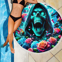 Rose Skull Beach Blanket She Whispered Back Iam The Storm - Wonder Print Shop