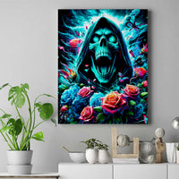 Rose Skull Canvas Wall Art She Whispered Back Iam The Storm - Wonder Print Shop