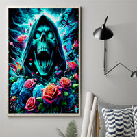 Rose Skull Canvas Wall Art She Whispered Back Iam The Storm - Wonder Print Shop