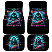 Rose Skull Car Mats She Whispered Back Iam The Storm - Wonder Print Shop