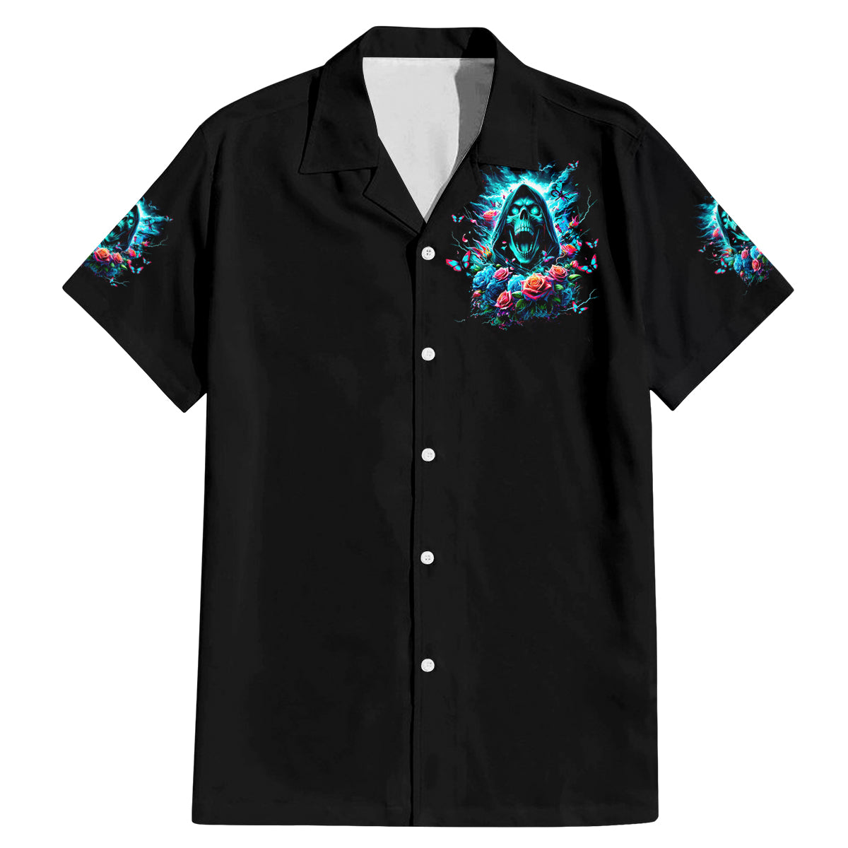 Rose Skull Family Matching Mermaid Dress and Hawaiian Shirt She Whispered Back Iam The Storm - Wonder Print Shop