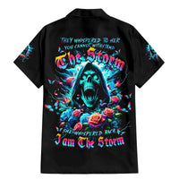 Rose Skull Family Matching Mermaid Dress and Hawaiian Shirt She Whispered Back Iam The Storm - Wonder Print Shop